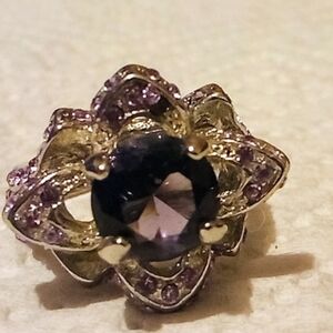 Elegant Purple and Silver Women's Ring